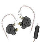 KZ ZSN Auricular Intra-auricular com Controlo Com Fios, Ferro Móvel de Círculo, Quad-core, Mega Graves HiFi com Microfone