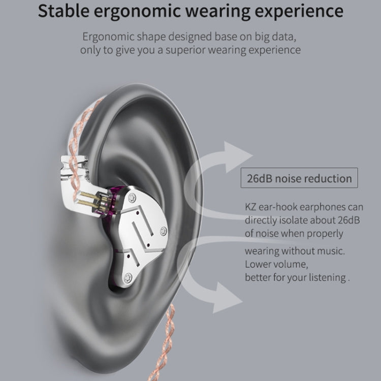 KZ ZSN Auricular Intra-auricular com Controlo Com Fios, Ferro Móvel de Círculo, Quad-core, Mega Graves HiFi com Microfone