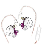 KZ ZSN Auricular Intra-auricular com Controlo Com Fios, Ferro Móvel de Círculo, Quad-core, Mega Graves HiFi com Microfone
