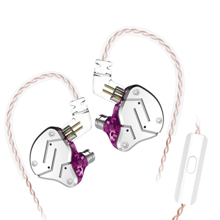 KZ ZSN Auricular Intra-auricular com Controlo Com Fios, Ferro Móvel de Círculo, Quad-core, Mega Graves HiFi com Microfone