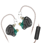 KZ ZSN Auricular Intra-auricular com Controlo Com Fios, Ferro Móvel de Círculo, Quad-core, Mega Graves HiFi com Microfone