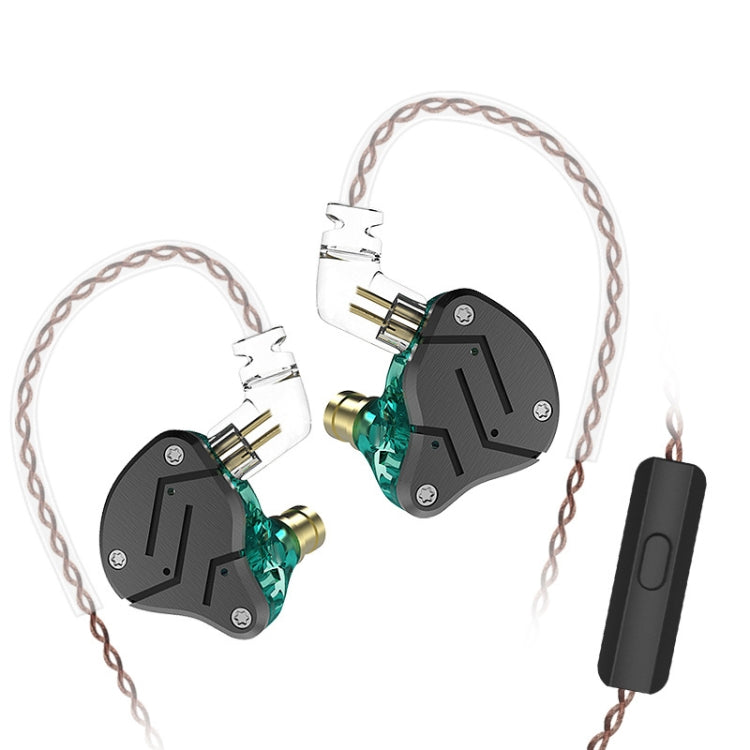 KZ ZSN Auricular Intra-auricular com Controlo Com Fios, Ferro Móvel de Círculo, Quad-core, Mega Graves HiFi com Microfone