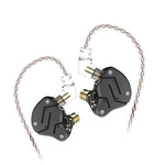 KZ ZSN Auricular Intra-auricular com Controlo Com Fios, Ferro Móvel de Círculo, Quad-core, Mega Graves HiFi Sem Microfone