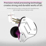 KZ ZSN Auricular Intra-auricular com Controlo Com Fios, Ferro Móvel de Círculo, Quad-core, Mega Graves HiFi Sem Microfone