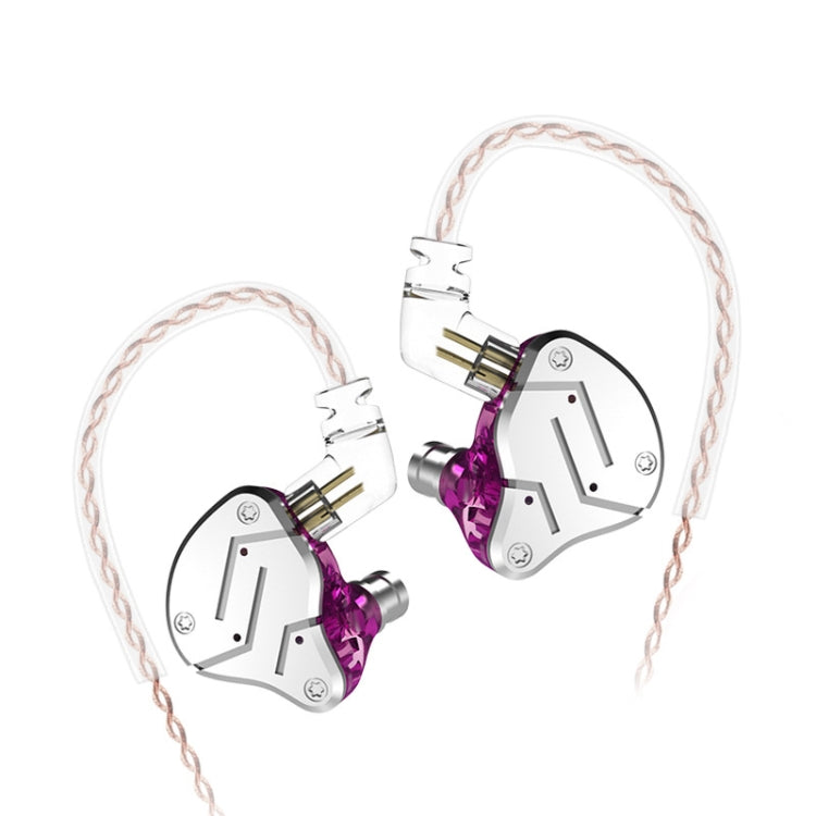 KZ ZSN Auricular Intra-auricular com Controlo Com Fios, Ferro Móvel de Círculo, Quad-core, Mega Graves HiFi Sem Microfone