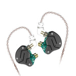 KZ ZSN Auricular Intra-auricular com Controlo Com Fios, Ferro Móvel de Círculo, Quad-core, Mega Graves HiFi Sem Microfone