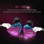KZ ZST Auricular Intra-auricular Mega Graves MP3 Unidade Dupla Sem Microfone
