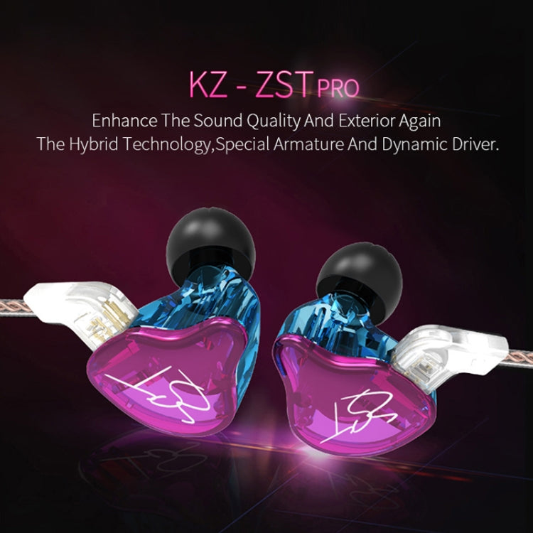 KZ ZST Auricular Intra-auricular Mega Graves MP3 Unidade Dupla Sem Microfone
