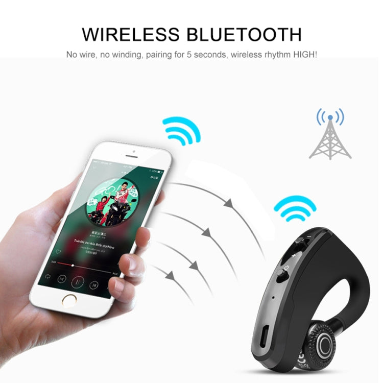 Auricular Bluetooth sem fios mãos-livres V9 Business CSR 4.1 com microfone para condutor desportivo