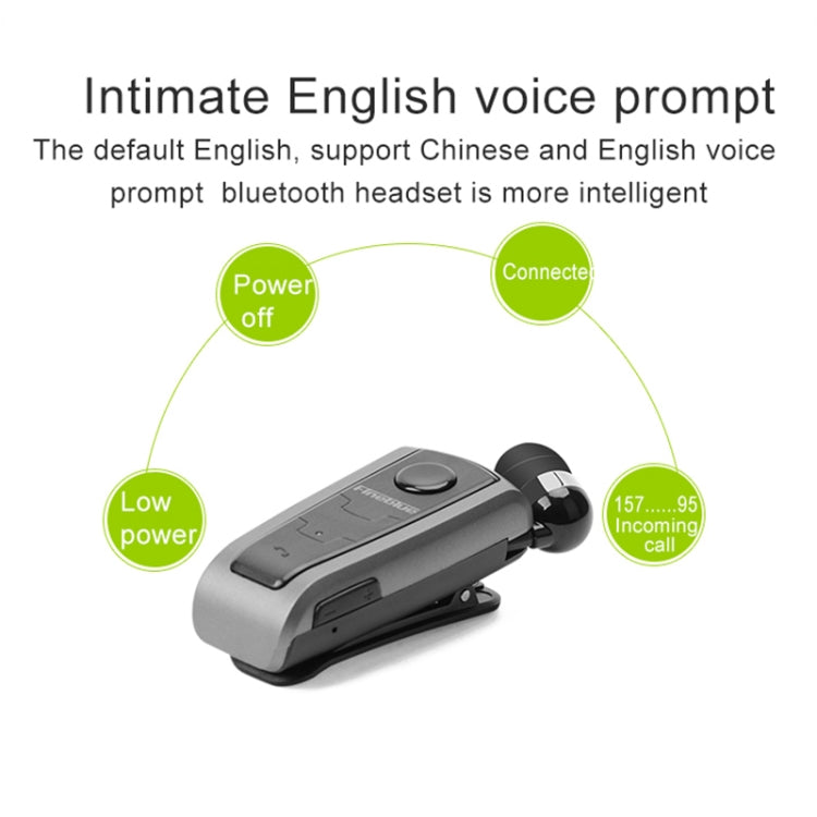 Fineblue F910 Auricular Bluetooth anti-roubo com cabo retrátil, lembrete de vibração e CSR4.1