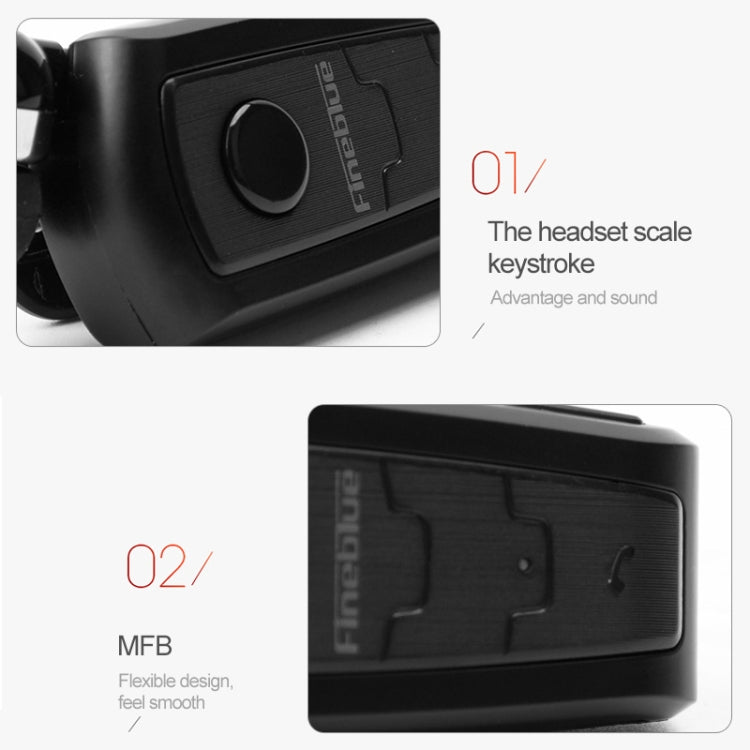 Fineblue F910 Auricular Bluetooth anti-roubo com cabo retrátil, lembrete de vibração e CSR4.1
