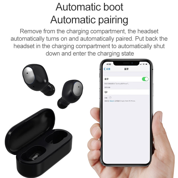 Auricular Bluetooth desportivo sem fios Q2 TWS Bluetooth 5.0 estéreo binaural