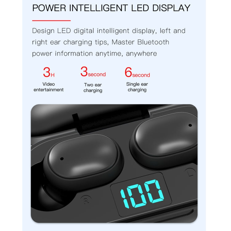 Auricular Bluetooth Sem Fios H6 TWS Bluetooth 5.0 com Ecrã Digital e Caixa de Carregamento, Suporte para Siri e Chamadas HD