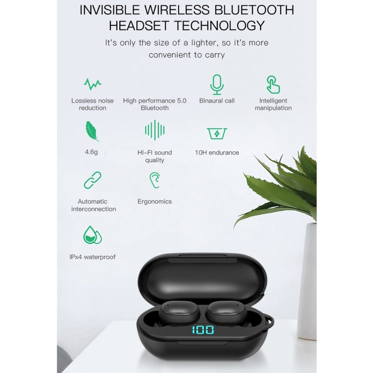 Auricular Bluetooth Sem Fios H6 TWS Bluetooth 5.0 com Ecrã Digital e Caixa de Carregamento, Suporte para Siri e Chamadas HD