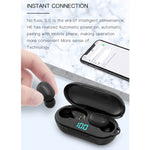 Auricular Bluetooth Sem Fios H6 TWS Bluetooth 5.0 com Ecrã Digital e Caixa de Carregamento, Suporte para Siri e Chamadas HD