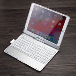 Capa de Tablet em Pele com Teclado Bluetooth Rotativo Retroiluminado Colorido F102AS para iPad 10.2 polegadas com Função de Suporte para Caneta
