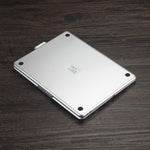 Capa de Tablet em Pele com Teclado Bluetooth Rotativo Retroiluminado Colorido F102AS para iPad 10.2 polegadas com Função de Suporte para Caneta