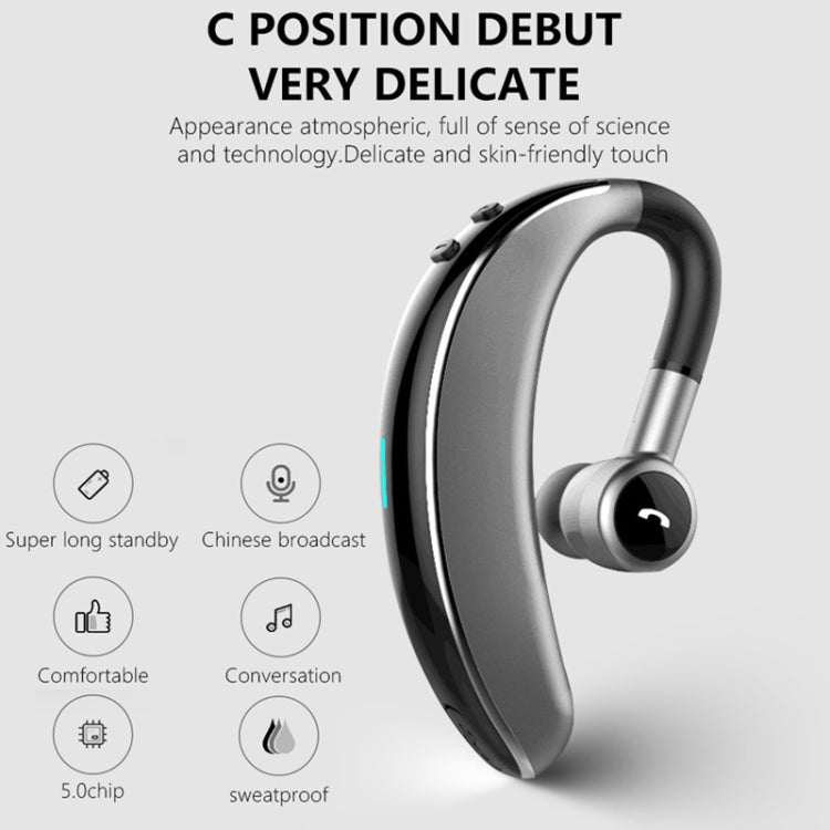 Auricular Bluetooth desportivo estéreo sem fios estilo empresarial V7 Bluetooth 5.0, suporte para informar nome do chamador