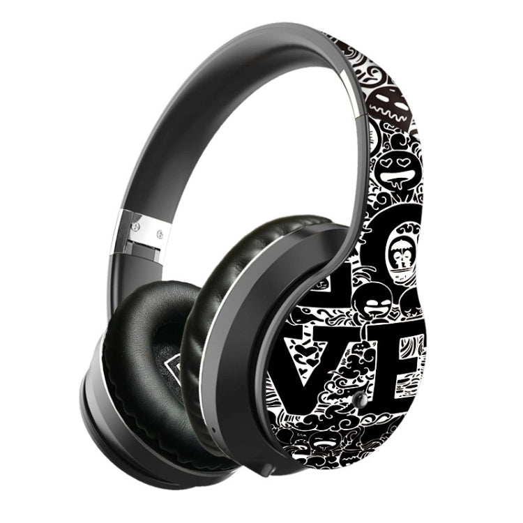 Auricular Bluetooth sem fios B1 com padrão graffiti V5.0