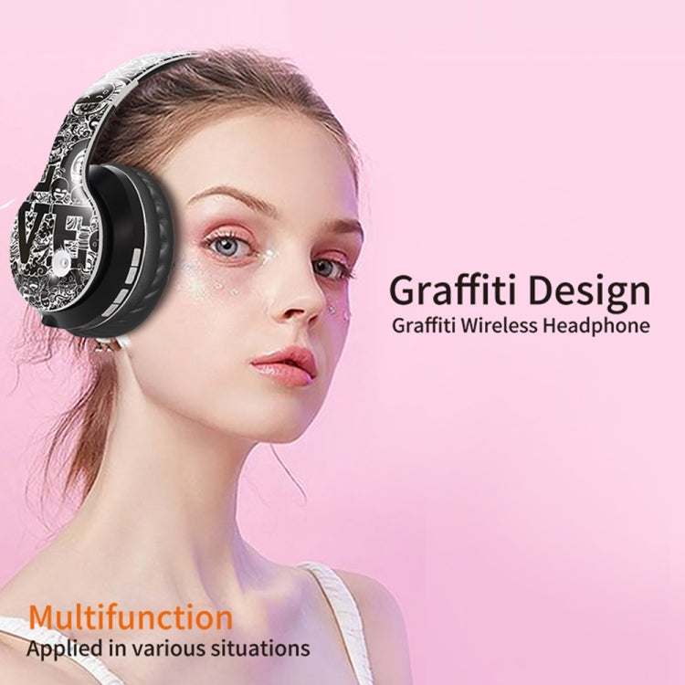 Auricular Bluetooth sem fios B1 com padrão graffiti V5.0
