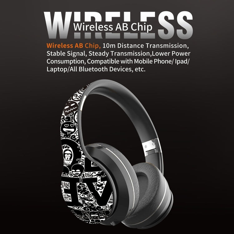 Auricular Bluetooth sem fios B1 com padrão graffiti V5.0