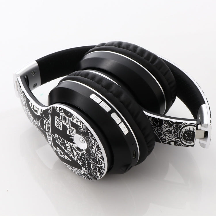 Auricular Bluetooth sem fios B1 com padrão graffiti V5.0