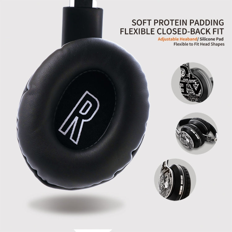 Auricular Bluetooth sem fios B1 com padrão graffiti V5.0