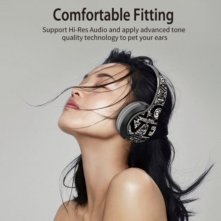 Auricular Bluetooth sem fios B1 com padrão graffiti V5.0