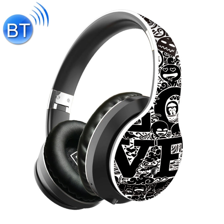 Auricular Bluetooth sem fios B1 com padrão graffiti V5.0