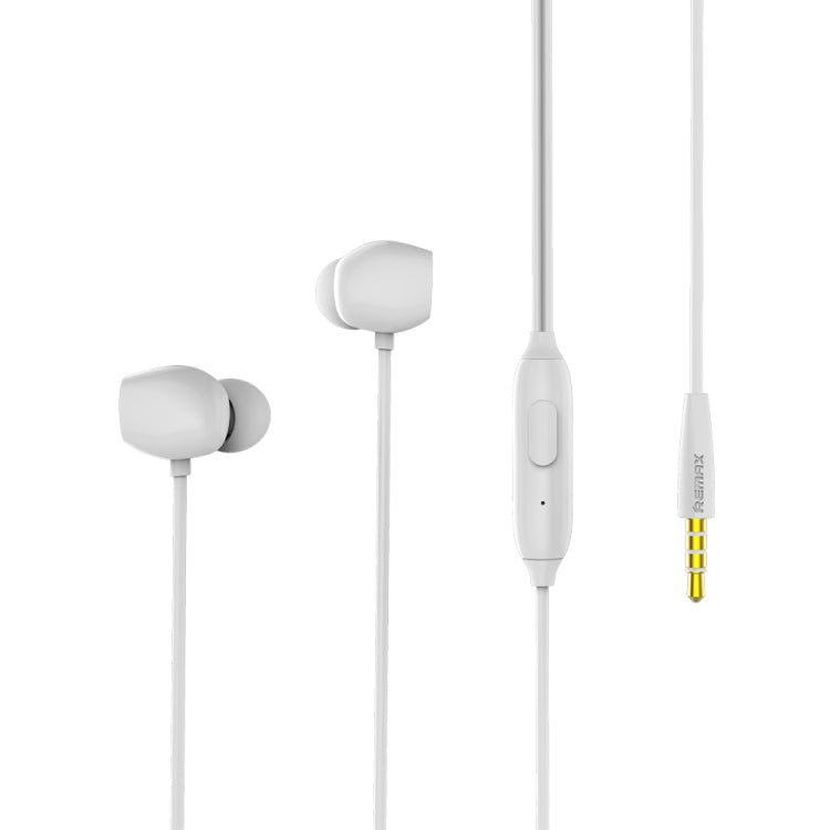 Auricular Estéreo Intra-auricular REMAX RM-550 com Pino Dourado 3.5mm, Controlo por Fio + Microfone, Suporta Mãos Livres