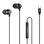 REMAX RM-560 Auricular Estéreo Metal Tipo-C In-Ear com Controlo por Fio + Microfone, Suporta Mãos Livres, Não Compatível com Telefones Samsung