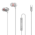 REMAX RM-560 Auricular Estéreo Metal Tipo-C In-Ear com Controlo por Fio + Microfone, Suporta Mãos Livres, Não Compatível com Telefones Samsung