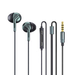 Auricular Estéreo Intra-auricular REMAX RM-595 com Pino Dourado 3.5mm, Metal de Dupla Ação, Controlo por Fio + Microfone, Suporta Mãos Livres