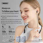 Auricular Sem Fios Bluetooth REMAX RB-S29 Série Linton com Colar de Memória V5.0
