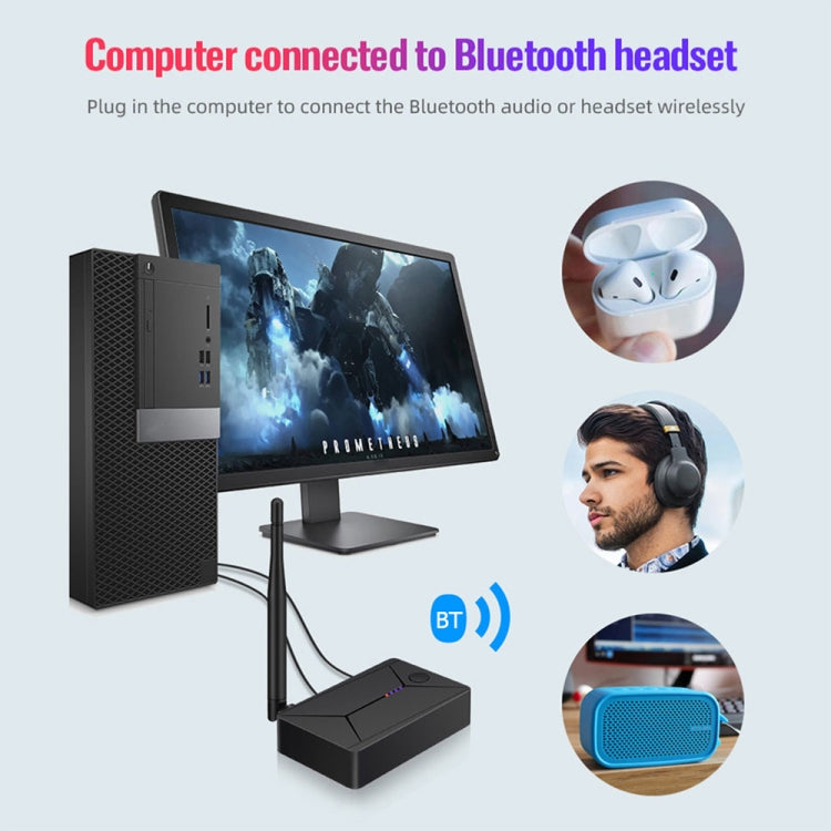 Transmissor de Áudio Digital Óptico Coaxial Portátil 3 em 1 TX13 Bluetooth 5.0 com Entrada 3,5mm para Coluna / Auricular Bluetooth, TX13