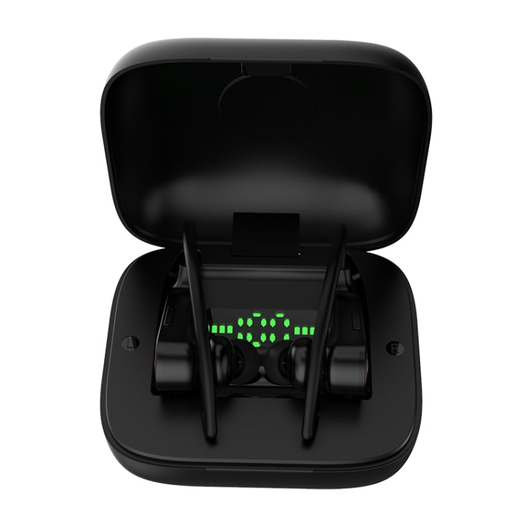 Auricular Desportivo Bluetooth Sem Fios Q83 com Gancho para Ouvido e Caixa de Carregamento, Suporta Ecrã LED de Energia de Três Telas & Power Bank, Q83