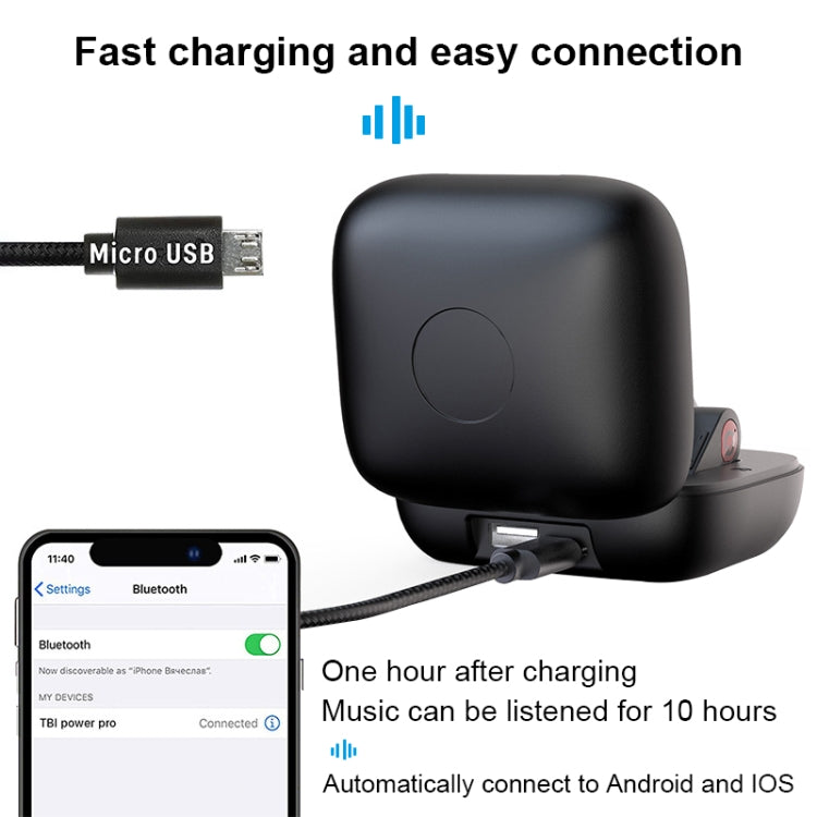 Auricular Desportivo Bluetooth Sem Fios Q83 com Gancho para Ouvido e Caixa de Carregamento, Suporta Ecrã LED de Energia de Três Telas & Power Bank, Q83