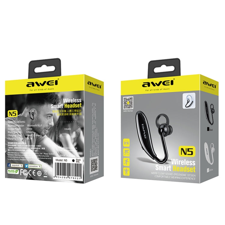 Auricular Bluetooth Binaural awei N5 5.0 Sem Fios