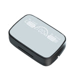 Auricular Bluetooth M9 5.1 TWS com Ecrã Digital Espelhado, Caixa de Carregamento e Lanterna, Suporte a Toque & Siri & Indicador de Bateria, M9 (Preto)