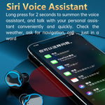 Auricular Bluetooth M9 5.1 TWS com Ecrã Digital Espelhado, Caixa de Carregamento e Lanterna, Suporte a Toque & Siri & Indicador de Bateria, M9 (Preto)