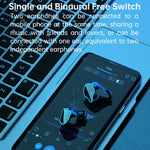 Auricular Bluetooth M9 5.1 TWS com Ecrã Digital Espelhado, Caixa de Carregamento e Lanterna, Suporte a Toque & Siri & Indicador de Bateria, M9 (Preto)