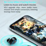 Auricular Bluetooth M9 5.1 TWS com Ecrã Digital Espelhado, Caixa de Carregamento e Lanterna, Suporte a Toque & Siri & Indicador de Bateria, M9 (Preto)