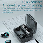 Auricular Bluetooth M10 5.1 TWS com Ecrã Digital, Caixa de Carregamento, Suporte a Toque & Siri & Indicador de Bateria, M10 Preto, M10 Verde