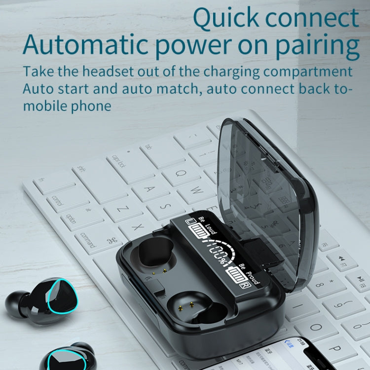 Auricular Bluetooth M10 5.1 TWS com Ecrã Digital, Caixa de Carregamento, Suporte a Toque & Siri & Indicador de Bateria, M10 Preto, M10 Verde