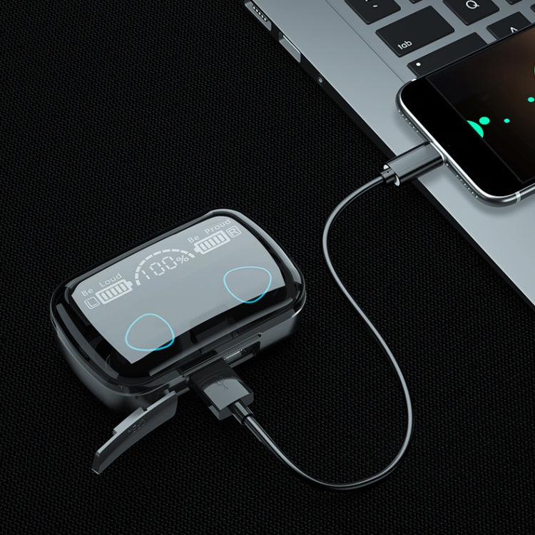 Auricular Bluetooth M10 5.1 TWS com Ecrã Digital, Caixa de Carregamento, Suporte a Toque & Siri & Indicador de Bateria, M10 Preto, M10 Verde