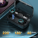 Auricular Bluetooth M10 5.1 TWS com Ecrã Digital, Caixa de Carregamento, Suporte a Toque & Siri & Indicador de Bateria, M10 Preto, M10 Verde