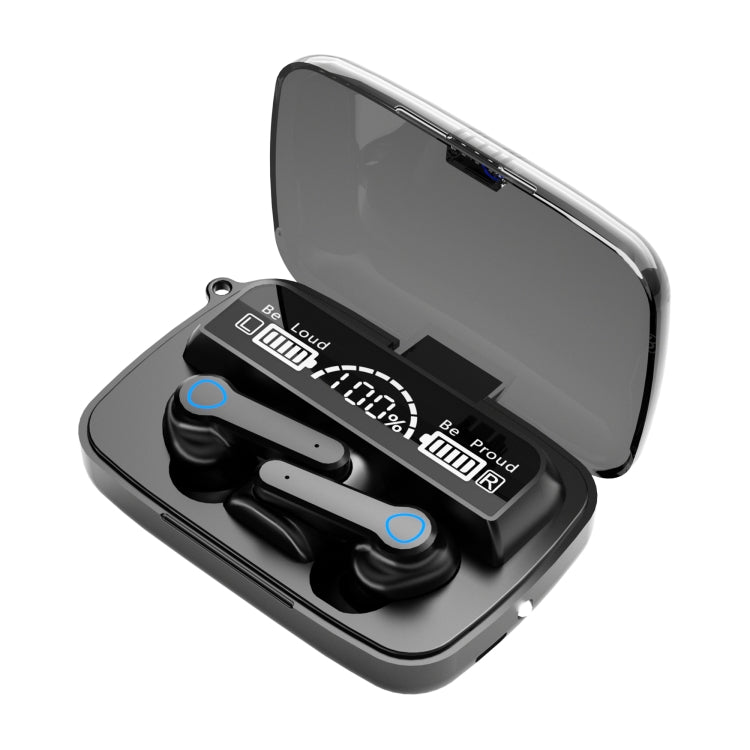 Auricular Bluetooth M19 5.1 TWS com Ecrã Digital, Caixa de Carregamento, Suporte a Toque & Siri & Indicador de Bateria