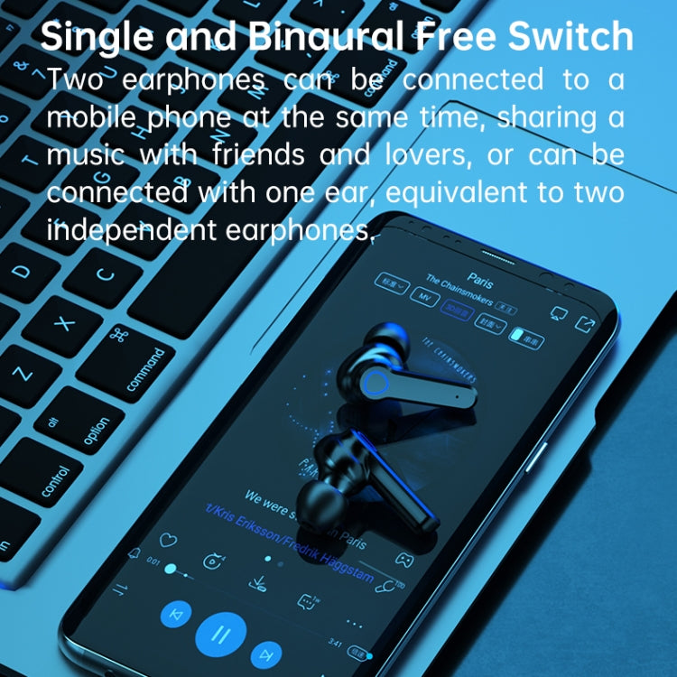 Auricular Bluetooth M19 5.1 TWS com Ecrã Digital, Caixa de Carregamento, Suporte a Toque & Siri & Indicador de Bateria