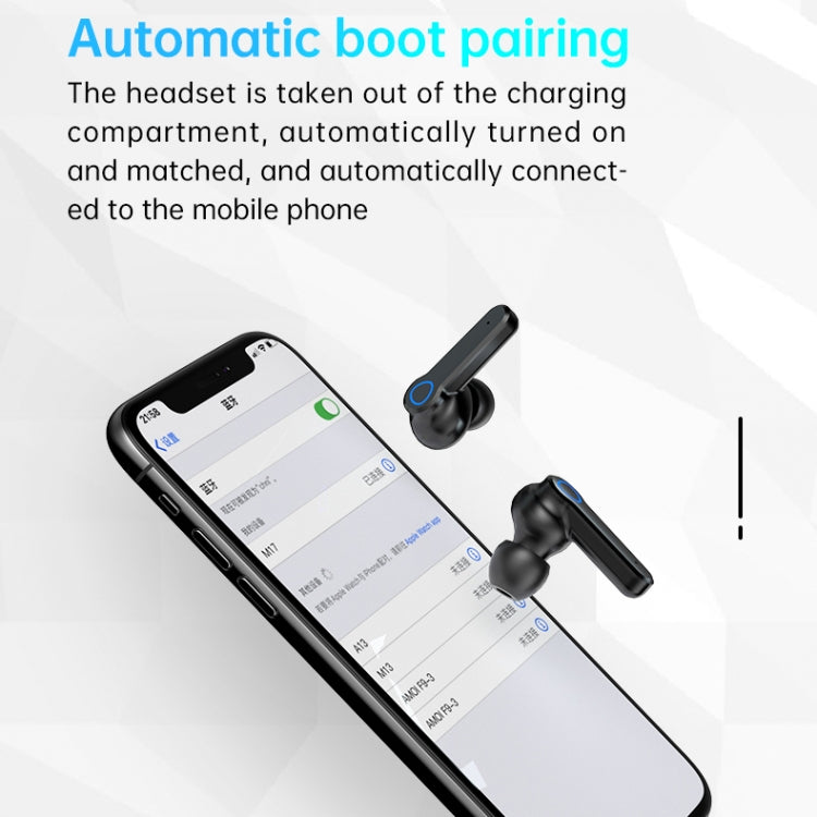 Auricular Bluetooth M19 5.1 TWS com Ecrã Digital, Caixa de Carregamento, Suporte a Toque & Siri & Indicador de Bateria