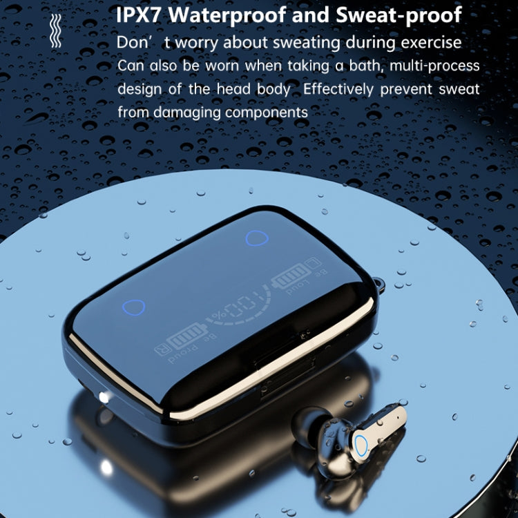 Auricular Bluetooth M19 5.1 TWS com Ecrã Digital, Caixa de Carregamento, Suporte a Toque & Siri & Indicador de Bateria